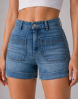 GJG Denim Easy Rider High-Rise Shorts — Light Stone Wash