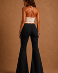 GJG Denim Rockstar Rouge Studded Flare Jeans — Brown Cow Print
