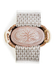 Bread Warmer & Basket Gift Set with Tea Towel - Tree of Life Oval