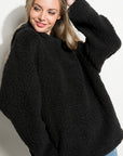 e Luna Fuzzy Faux Fur Oversized Sweatshirt