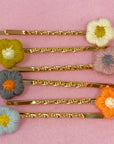 Floral Dream Yarn Flower Bobby Pins – Set of 6