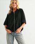 JOH | Katy Stretch Knit Crepe Zipper Jacket