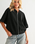 JOH | Katy Stretch Knit Crepe Zipper Jacket