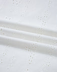 Solid Eyelet Embroidered Long Sleeve Blouse