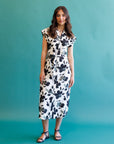 Quintessential Shadow Blossom Floral Midi Dress