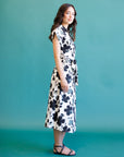 Quintessential Shadow Blossom Floral Midi Dress