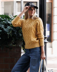 Glow On Cable Knit Sweater in Fall Leaf
