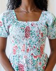 Complimentary Colors Floral Cotton Midi Dress