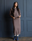 Carpe Diem Straight Midi Skirt in Coffee Quartz