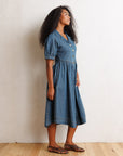 Orchard Puff Sleeve Denim Midi Dress