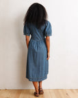 Orchard Puff Sleeve Denim Midi Dress
