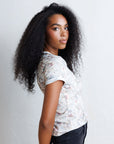 Go Floral Crew Neck Tee in Watercolor Rose