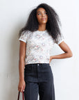 Go Floral Crew Neck Tee in Watercolor Rose