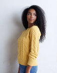 Glow On Cable Knit Sweater in Fall Leaf