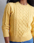 Glow On Cable Knit Sweater in Fall Leaf