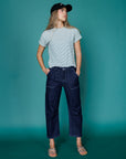 Dark Indigo High Rise Barrel Leg Jeans