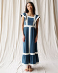 Block Party Slate Blue Tiered Maxi Dress