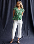 Glow Ahead Green Floral Peplum Blouse