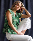 Glow Ahead Green Floral Peplum Blouse