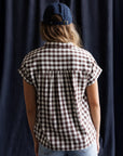 In Check Gingham Button Down Top