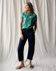 Dark Indigo High Rise Barrel Leg Jeans
