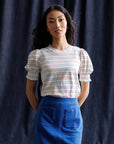Très Belle Multicolor Stripe Puff Sleeve Top