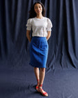 Perfect Balance Cobalt Blue Ruffle-Hem Skirt