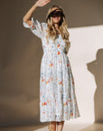 Cypress Midi Dress in Blue Floral - Plus - My Pampered Life Seattle