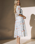 Cypress Midi Dress in Blue Floral - Plus - My Pampered Life Seattle