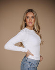 Nova Long Sleeve Top In White - My Pampered Life Seattle