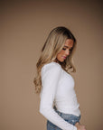 Nova Long Sleeve Top In White - My Pampered Life Seattle