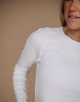 Nova Long Sleeve Top In White - My Pampered Life Seattle