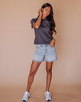 Marlee Top in Charcoal - My Pampered Life Seattle