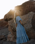 Tayla Linen Dress in Sky Blue - My Pampered Life Seattle