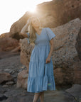 Tayla Linen Dress in Sky Blue - My Pampered Life Seattle