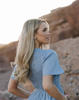 Tayla Linen Dress in Sky Blue - My Pampered Life Seattle
