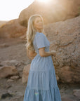 Tayla Linen Dress in Sky Blue - My Pampered Life Seattle