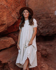 Ilia Cotton Midi Dress In Taupe - My Pampered Life Seattle