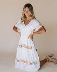 Sicily Embroidered Midi Dress - My Pampered Life Seattle