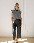 Allie Cap Sleeve & Sweat Set in Black - My Pampered Life Seattle