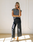 Allie Cap Sleeve & Sweat Set in Black - My Pampered Life Seattle