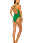 Classic Baywatch Style One Piece with Crossed Back