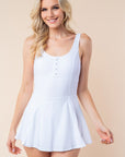 White Birch Sleeveless Performance Knit Swim Dress