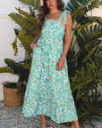 Floral Lace Tied-Strap Empire Waist Maxi Dress