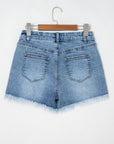 Western Embroidered Studded Denim Shorts