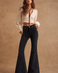 GJG Denim Bell Bottom Jeans — Jet Black