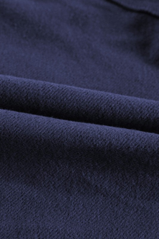 Solid Fleece-Lined Half-Zip Up Collar Sweatshirt