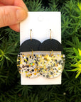 Gold and Black Glitter Acrylic and Wood Deco Drops