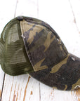 Distressed Messy Bun Caps | Adjustable