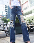 Artemis Vintage |Hybrid Stretch Ripped Relaced Flare Jeans - My Pampered Life Seattle